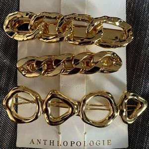 Anthropologie hair clips trio